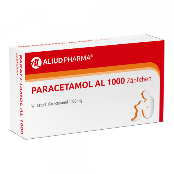 Abbildung für Paracetamol AL 1000 Zäpfchen bei akuten Schmerzen und Fieber