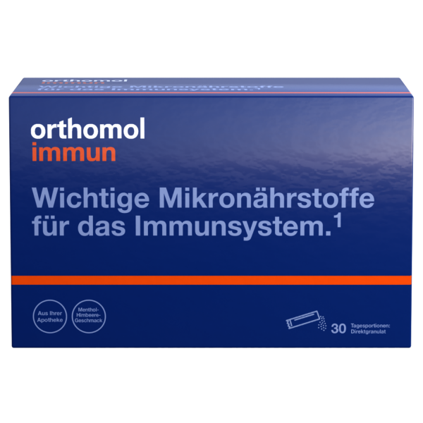 Abbildung für ORTHOMOL Immun Direktgranulat Himbeer/Menthol 30 Tagesportionen