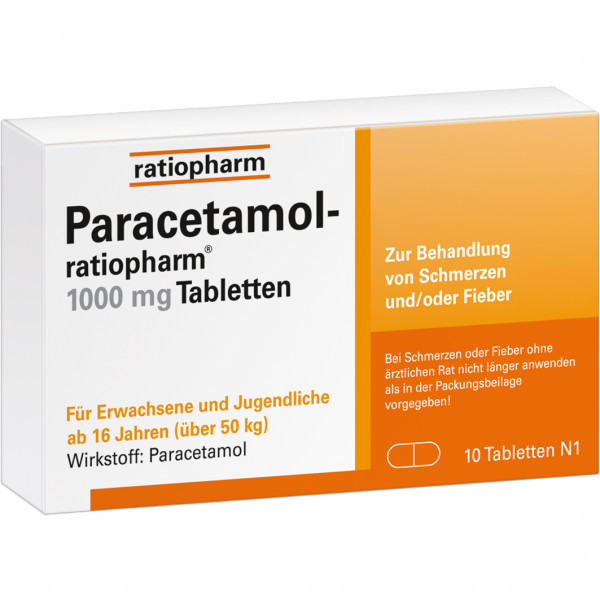 Abbildung für PARACETAMOL-ratiopharm 1.000 mg Tabletten