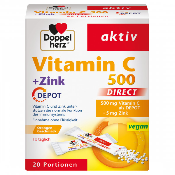 Abbildung für DOPPELHERZ Vitamin C 500+Zink Depot DIRECT Pellets