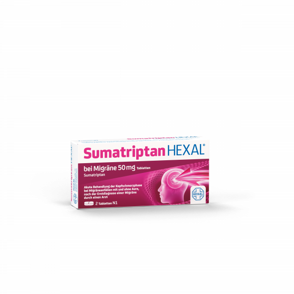 Abbildung für SUMATRIPTAN HEXAL bei Migräne 50 mg Tabletten