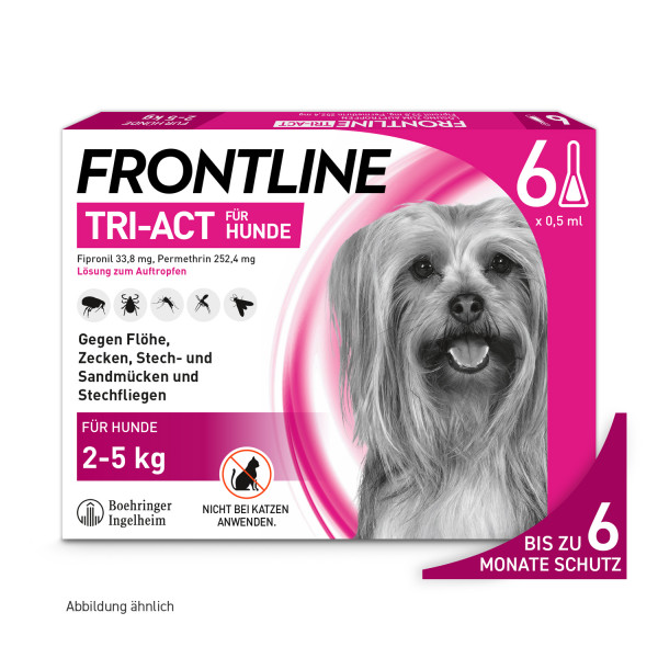 Abbildung für FRONTLINE TRI-ACT gegen Zecken, Flöhe und fliegende Insekten für Hunde XS