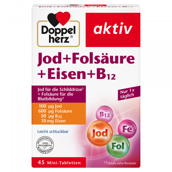Abbildung für DOPPELHERZ Jod+Folsäure+Eisen+B12 Tabletten