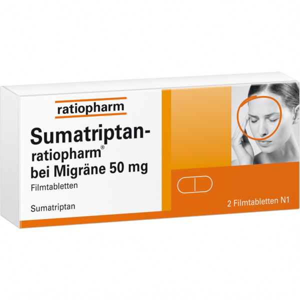 Abbildung für SUMATRIPTAN-ratiopharm bei Migräne 50 mg Filmtabl.