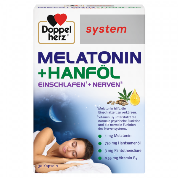 Abbildung für DOPPELHERZ Melatonin+Hanföl system Kapseln