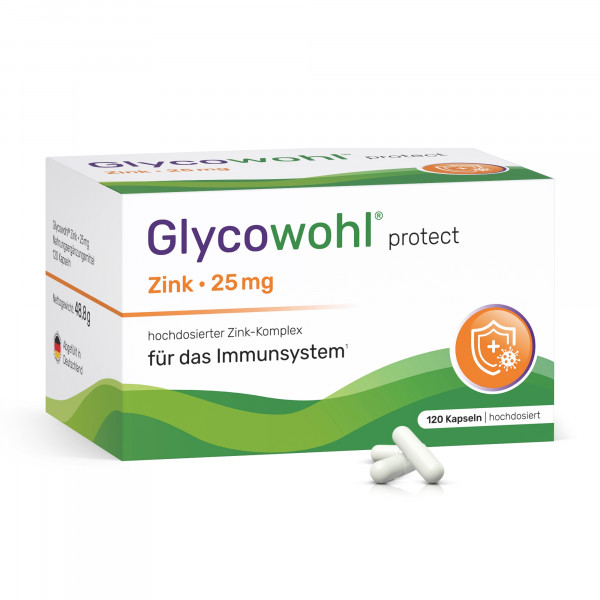 Abbildung für GLYCOWOHL Zink-Komplex 25 mg hochdosierte Kapseln vegan