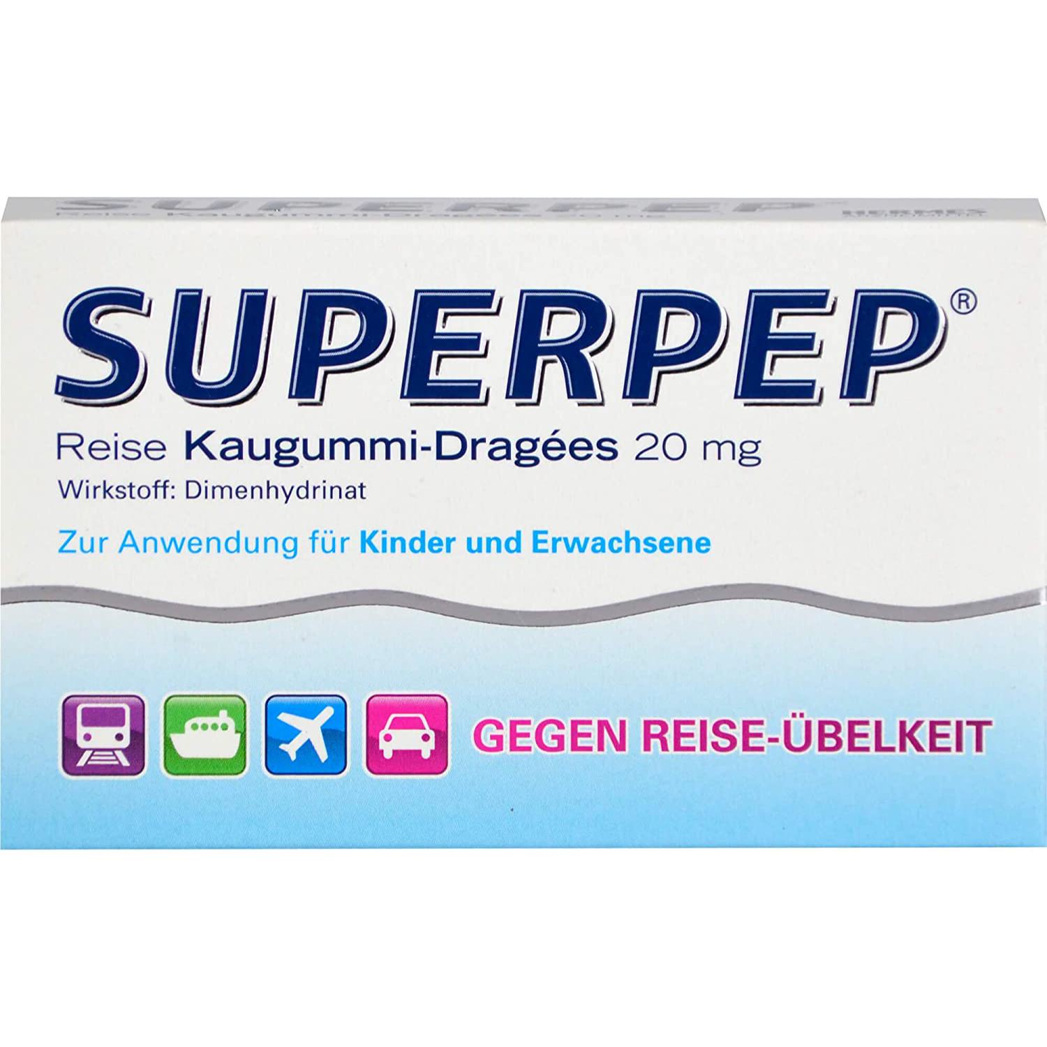 Abbildung für SUPERPEP Reise Kaugummi Dragees 20 mg