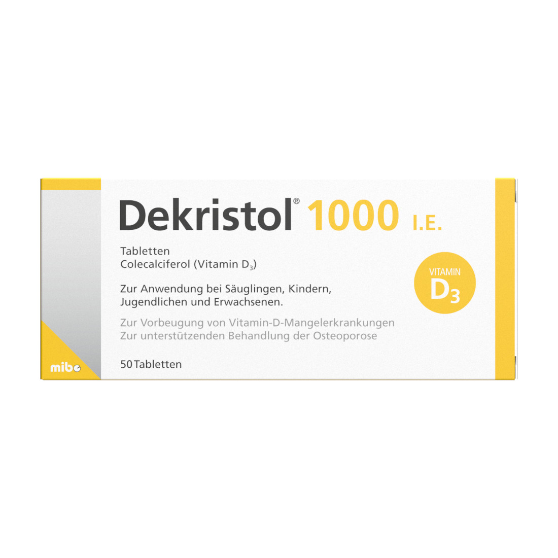 Abbildung für DEKRISTOL 1.000 I.E. Tabletten