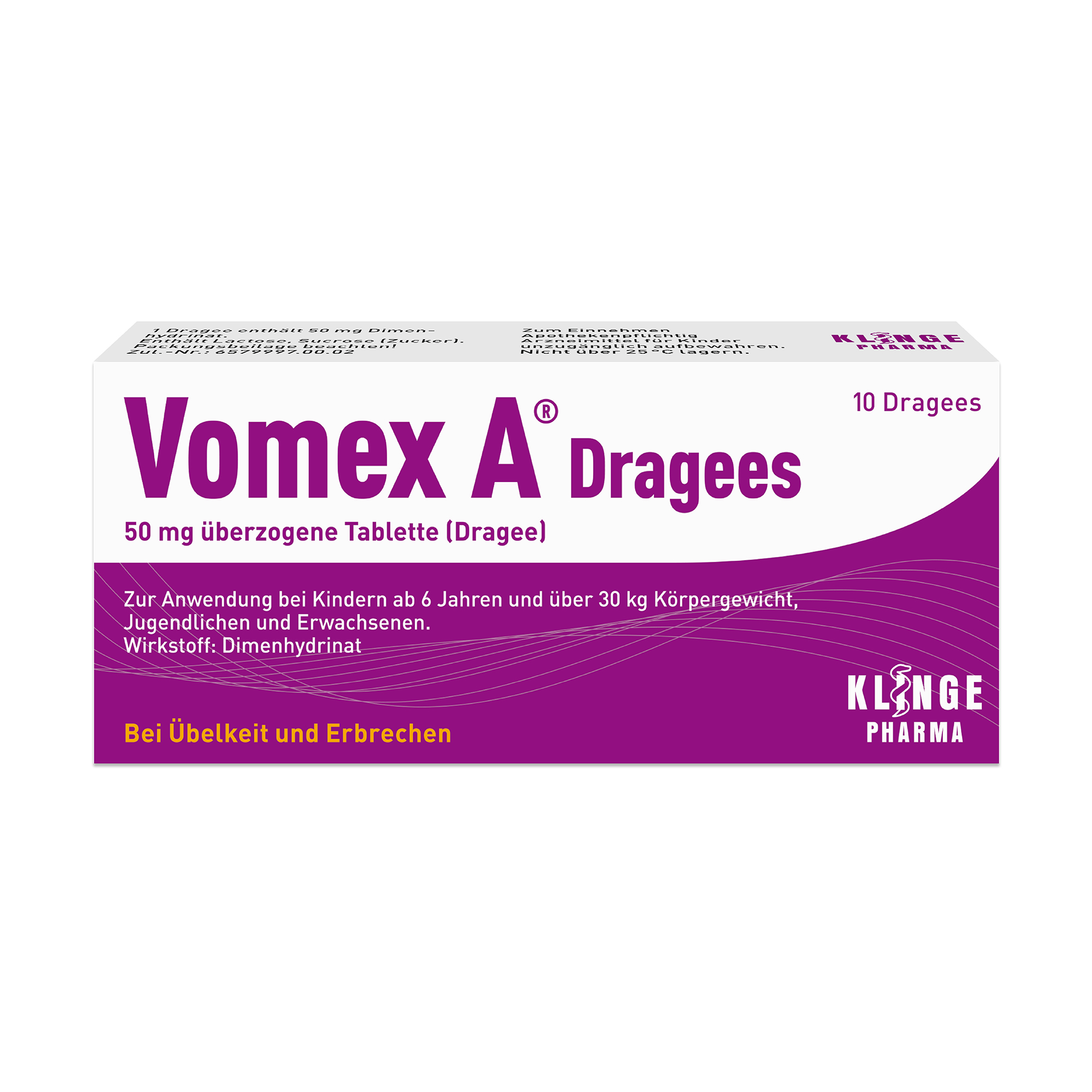 Abbildung für VOMEX A Dragees 50 mg überzogene Tabletten