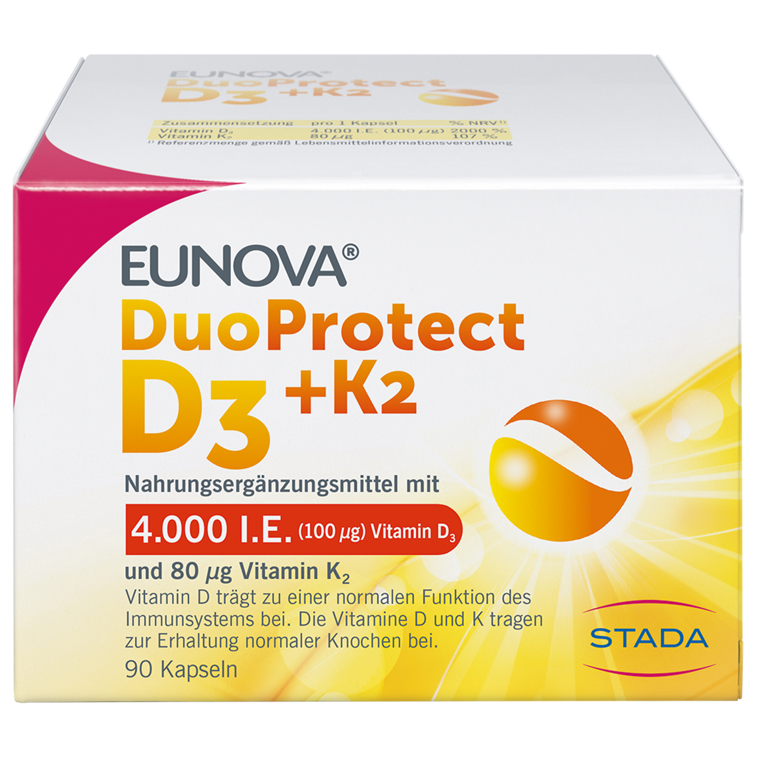 Abbildung für EUNOVA DuoProtect D3+K2 4000 I.E./80 μg Kapseln
