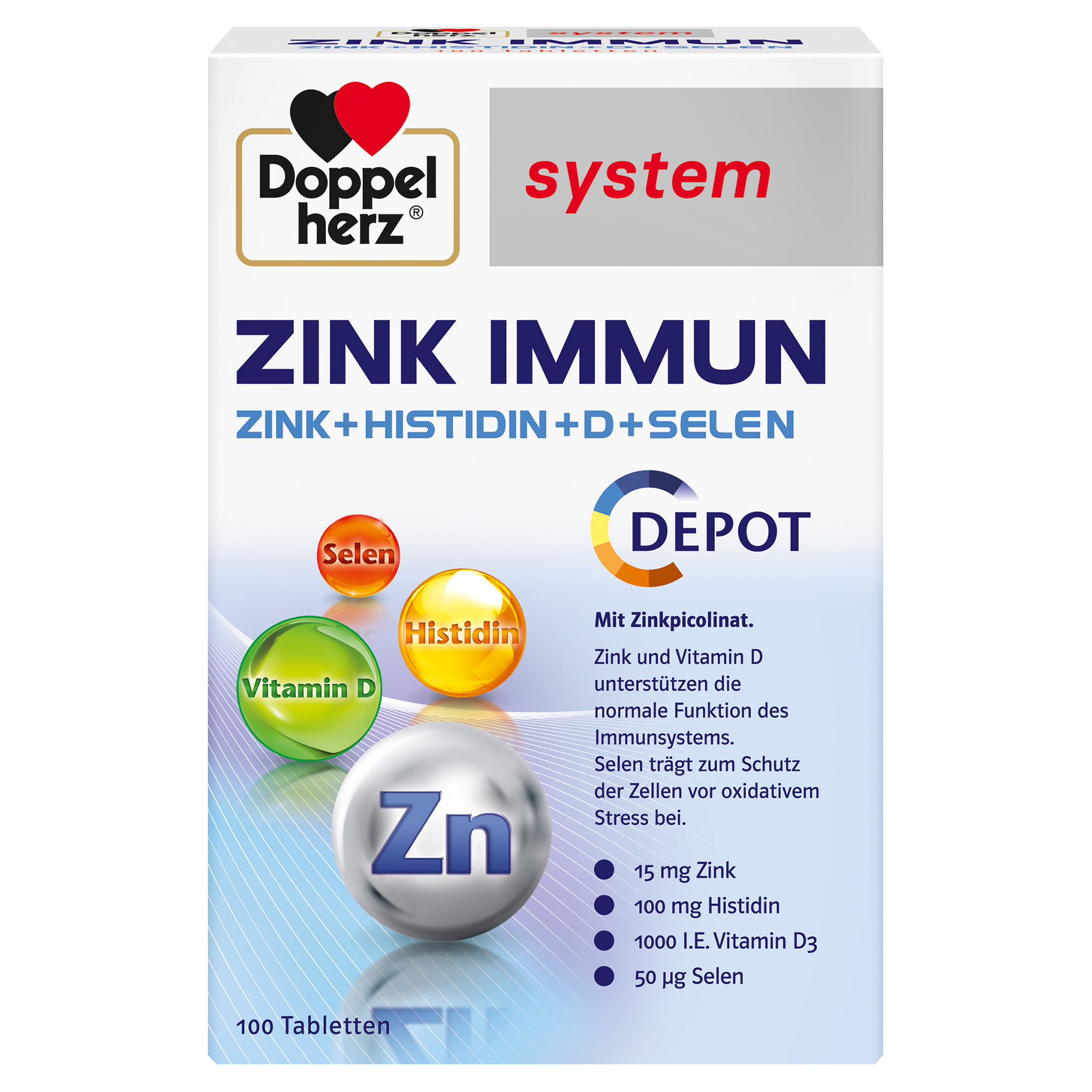 Abbildung für DOPPELHERZ Zink Immun Depot system Tabletten