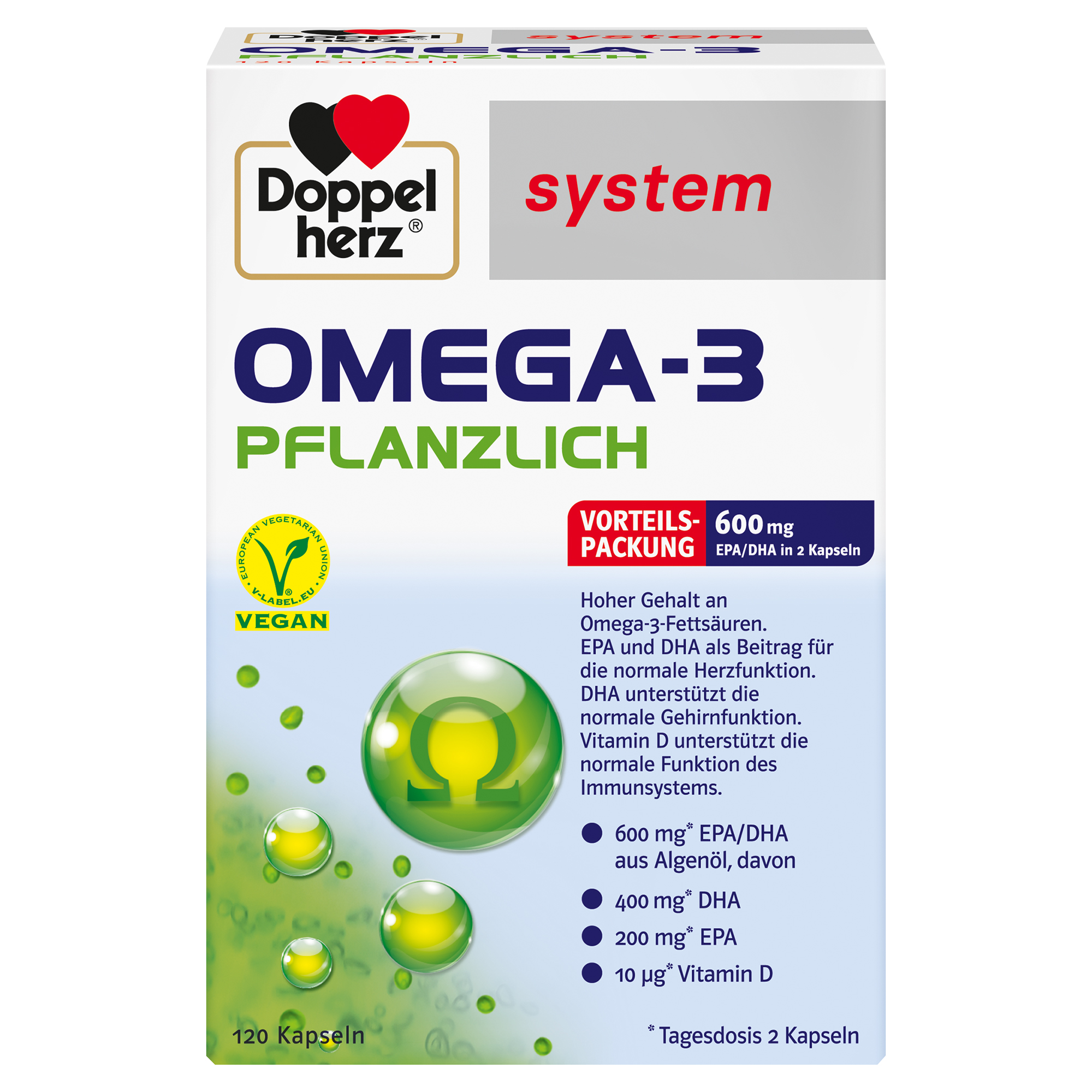 Abbildung für DOPPELHERZ Omega-3 pflanzlich system Kapseln
